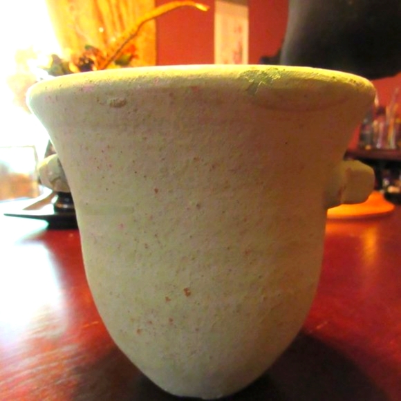 🌷🌼🪻 Beautiful Vintage Hand Painted Green Floral Solid Planter - Picture 8 of 15